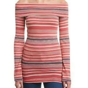 Free People NWT Portland Striped Off The Shoulder Top Medium